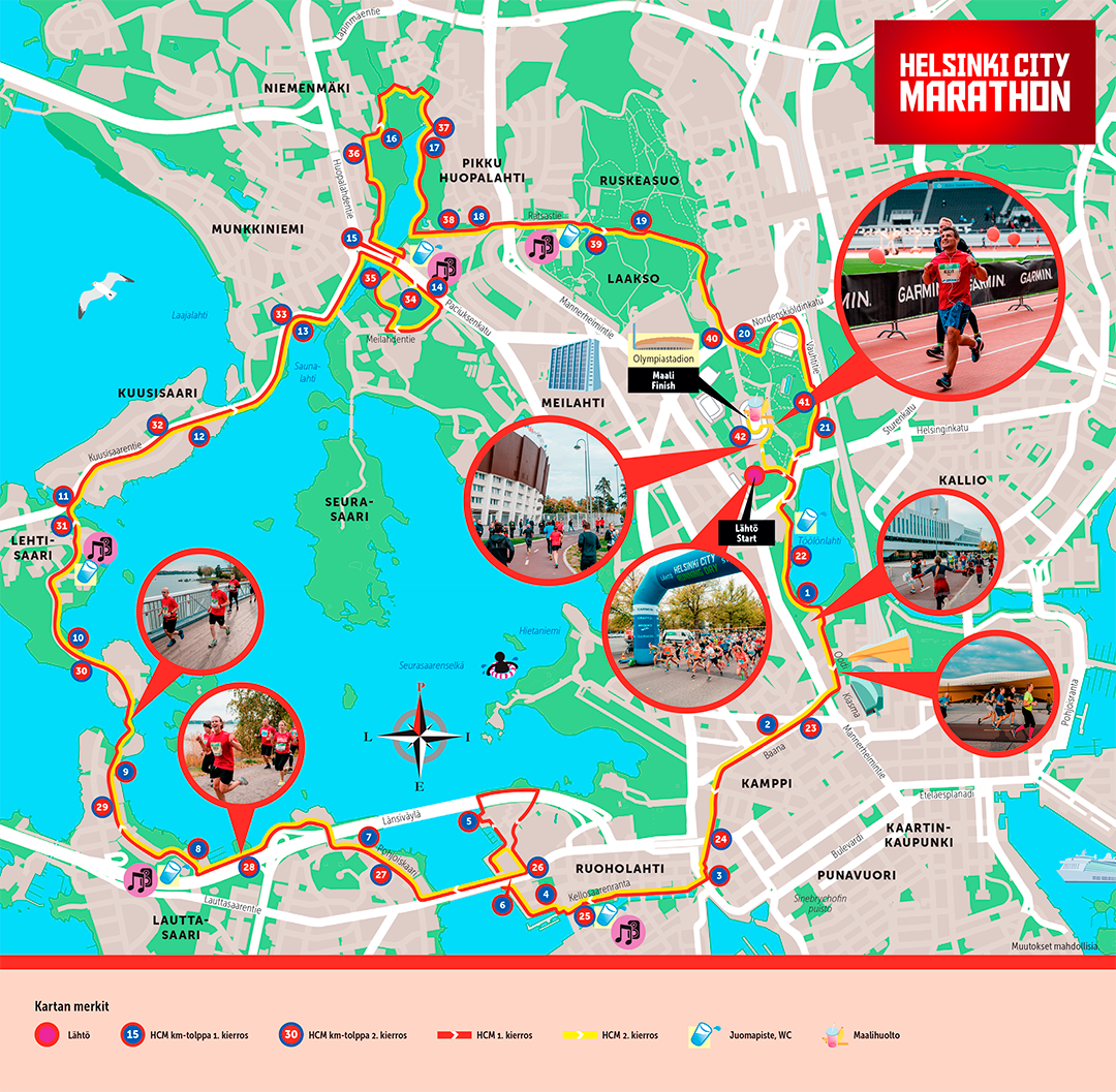 Helsinki City Marathon 2022 Route! |Helsinki City Marathonin reitti